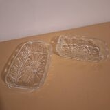 Glass butter dish France