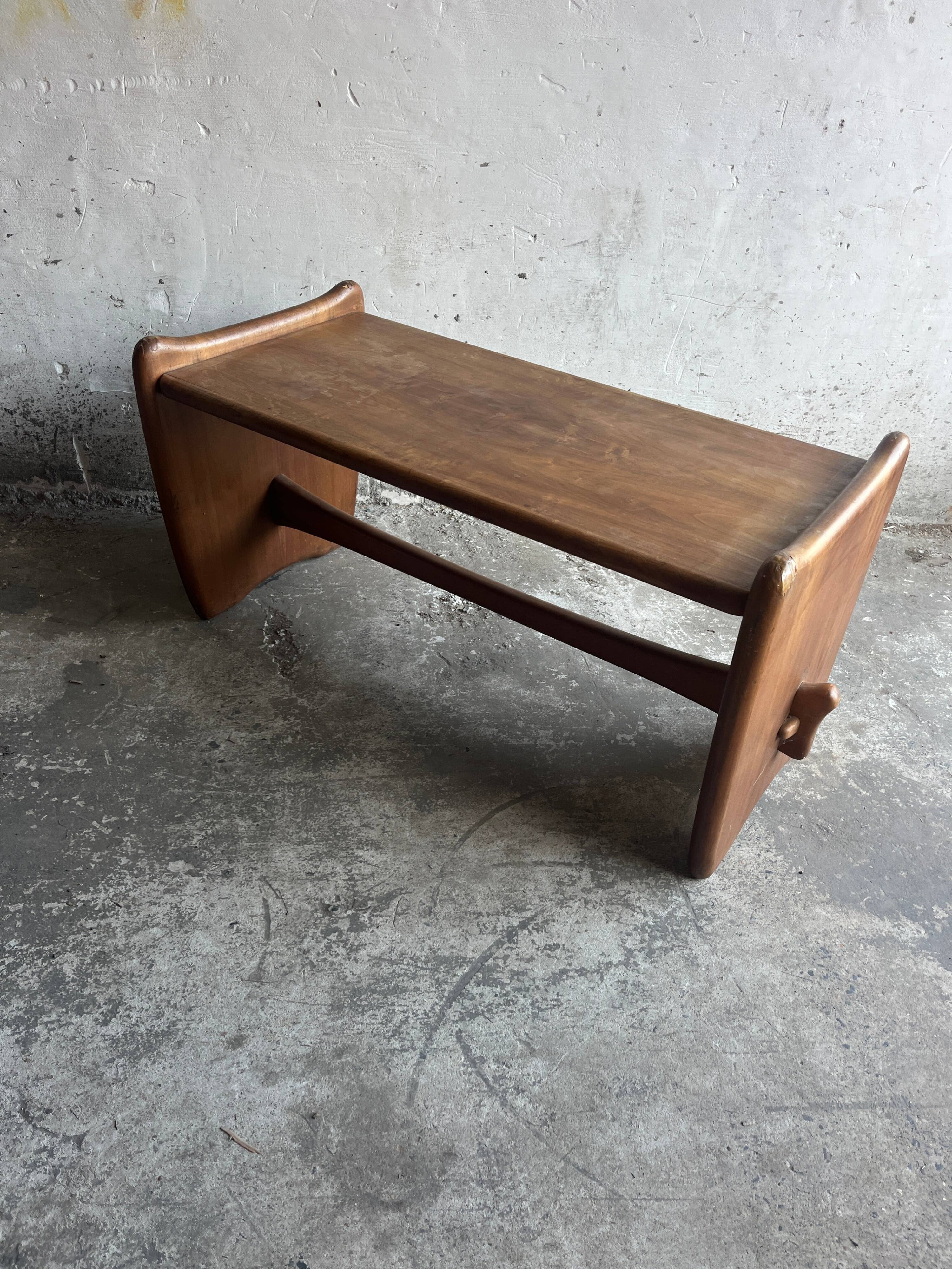 Vintage sculptural coffee table in wood