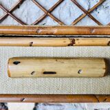 Vintage rattan wall shelf with storage, Circa 60