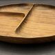 Set of six fondue plates, made of wood