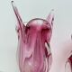 Paire de vases en verre de Murano rose, faits main, Italie des années 1970