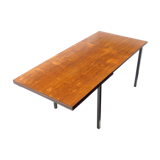 Extendable vintage dining table from Brabantia with metal frame and teak top
