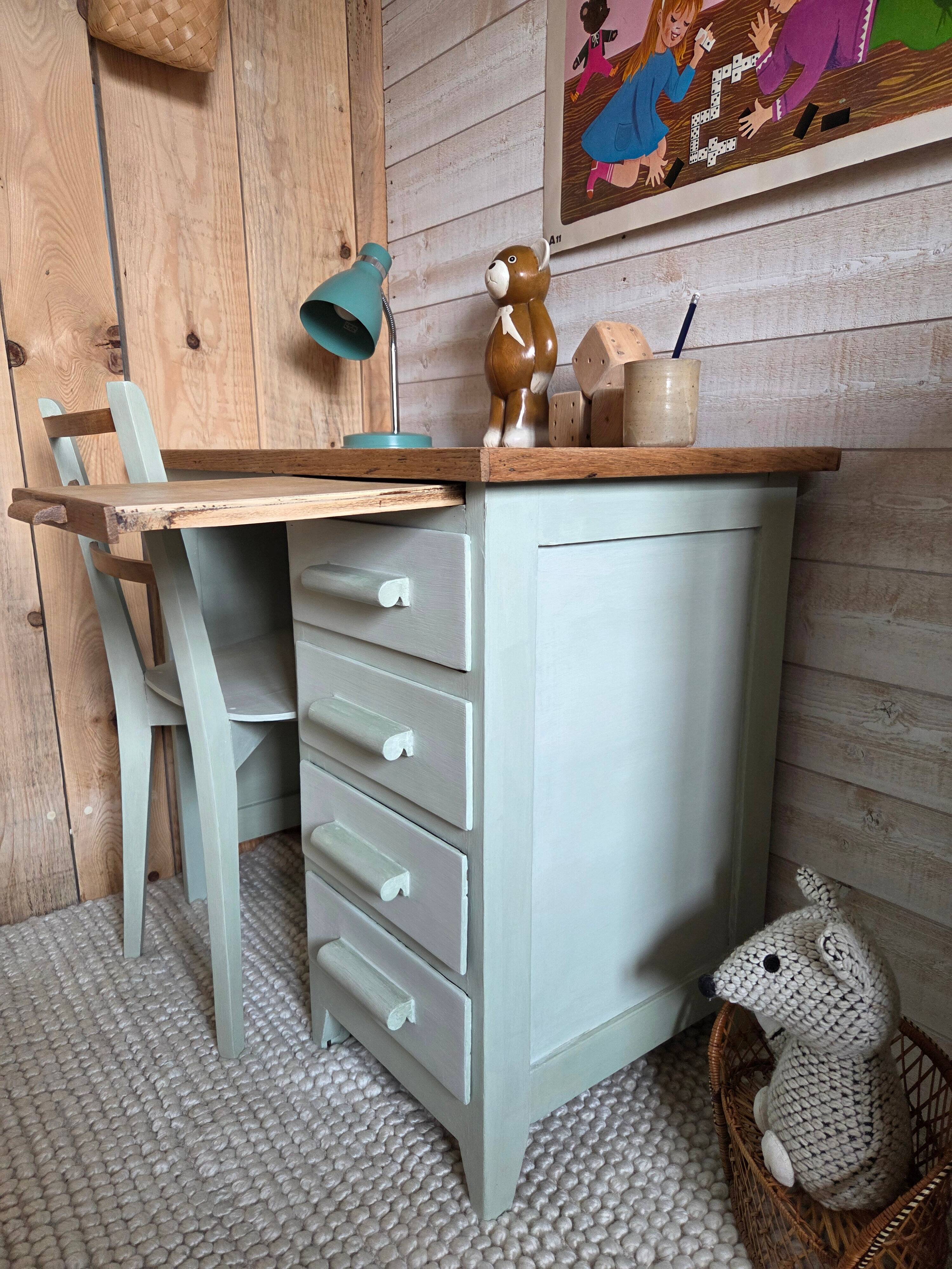 Vintage children's desk with chair