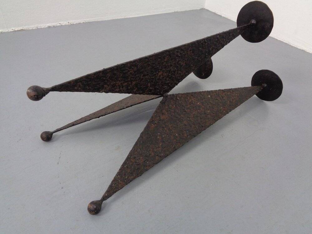 Brutalist German Iron Candleholder, 1960s