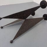 Brutalist German Iron Candleholder, 1960s