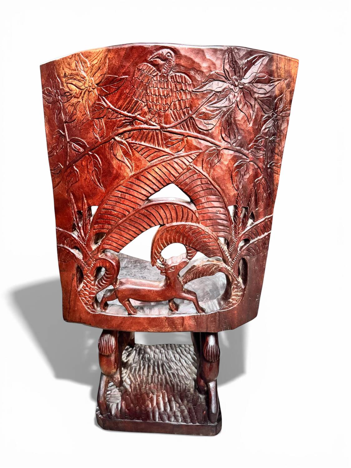 Pair of carved African armchairs