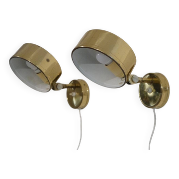 Swedish brass wall lights 1970