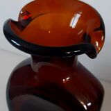 Blown glass amber vase