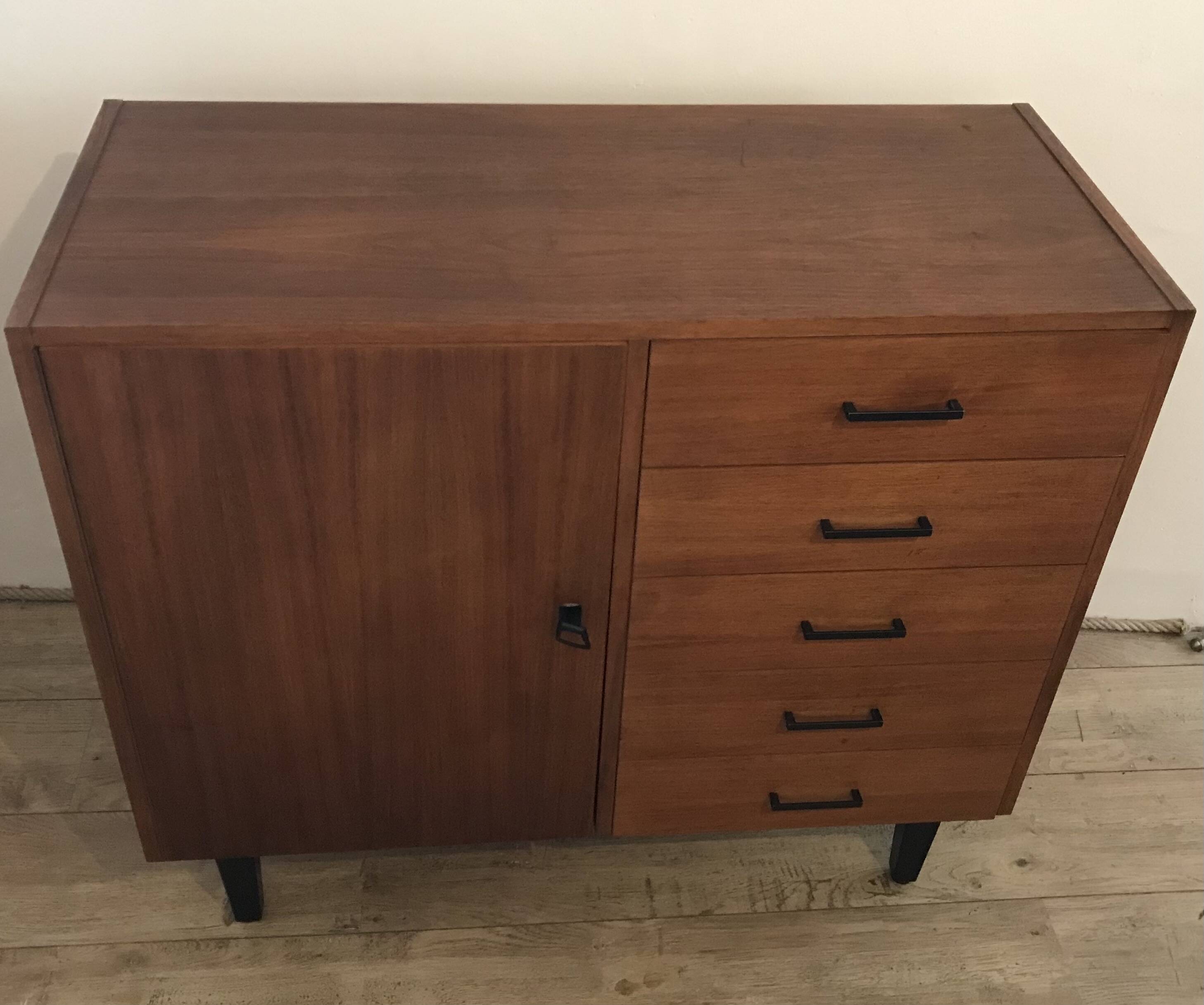 Vintage storage unit 1 door 5 drawers