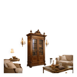 Unique Moorish style bookcase, circa 1870.