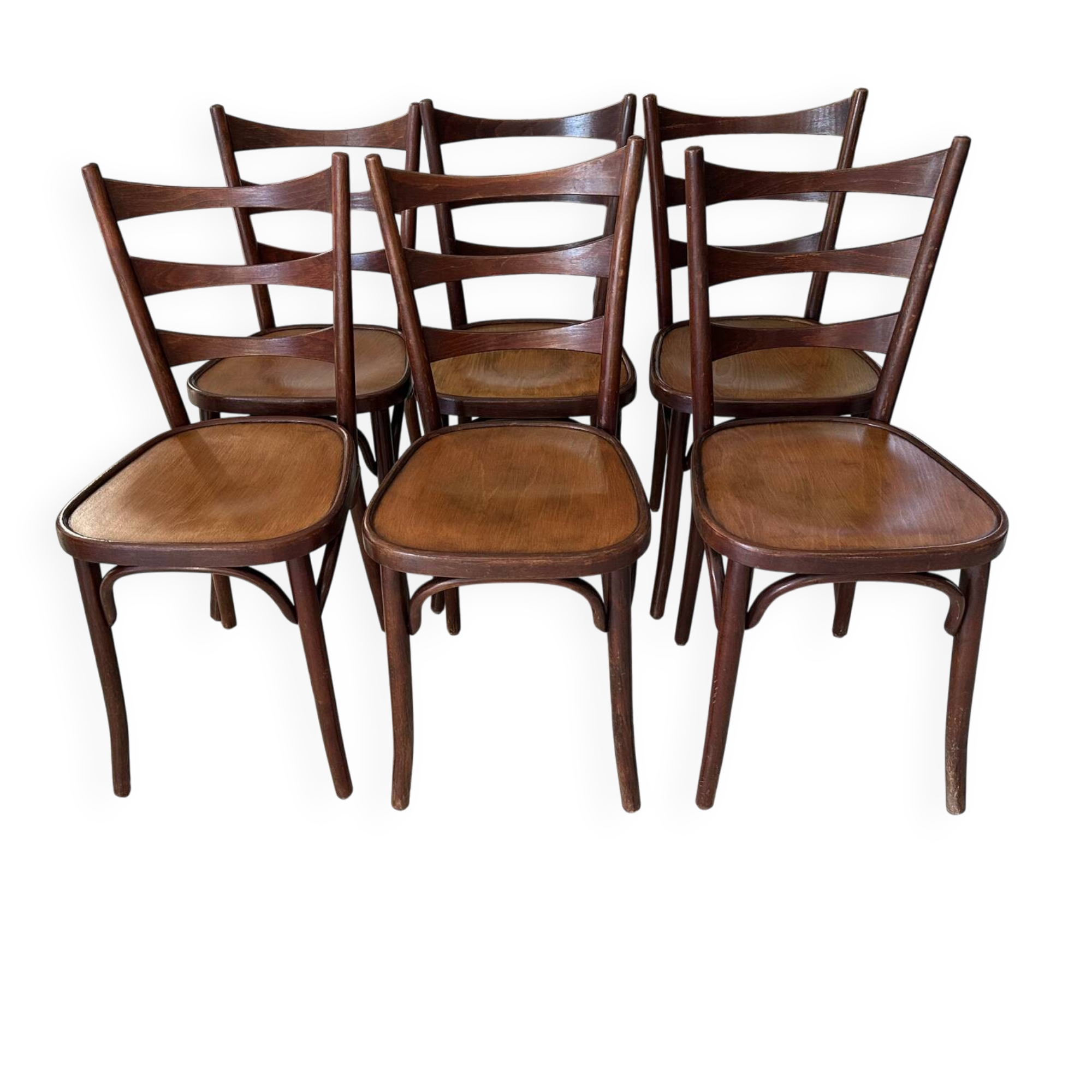 Suite 6 chaises de Bistrot vintage années 1960