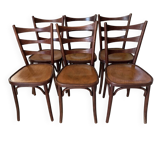 Suite 6 chaises de Bistrot vintage années 1960