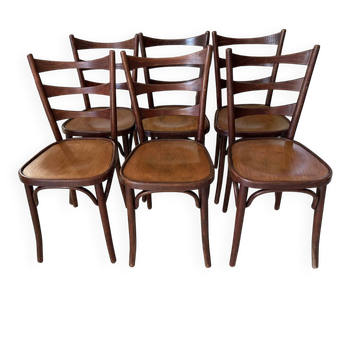 Suite 6 chaises de Bistrot vintage années 1960