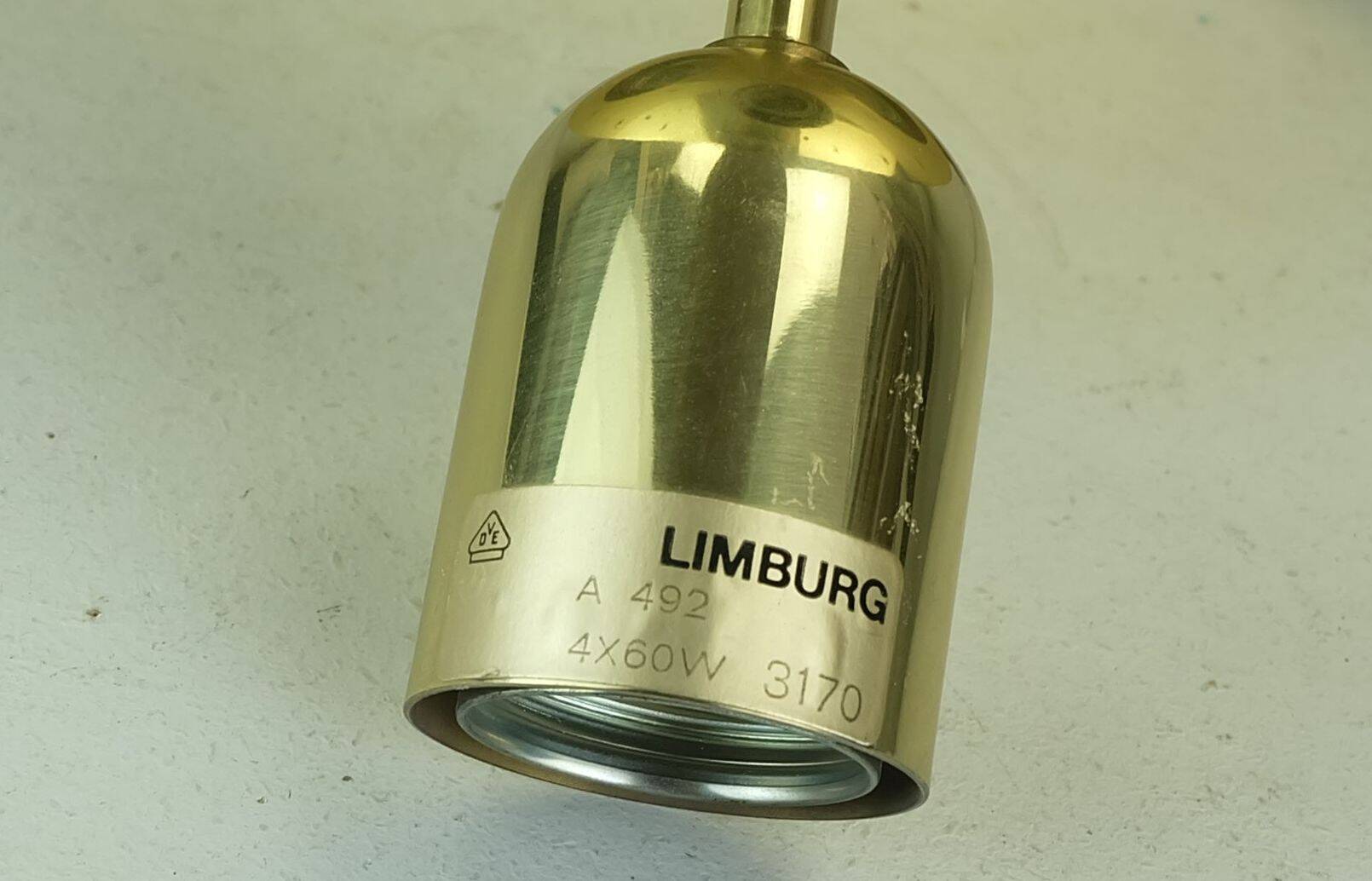 limburg mid century CEILING LIGHT ceiling fixture with 18 glass tubes