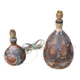 Set of 2 stoneware lamps by Jean Claude Courjault La Cerisaie.