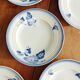Set of 5 dessert plates, blue floral decoration