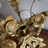 Brass church candelabra with fleur-de-lys