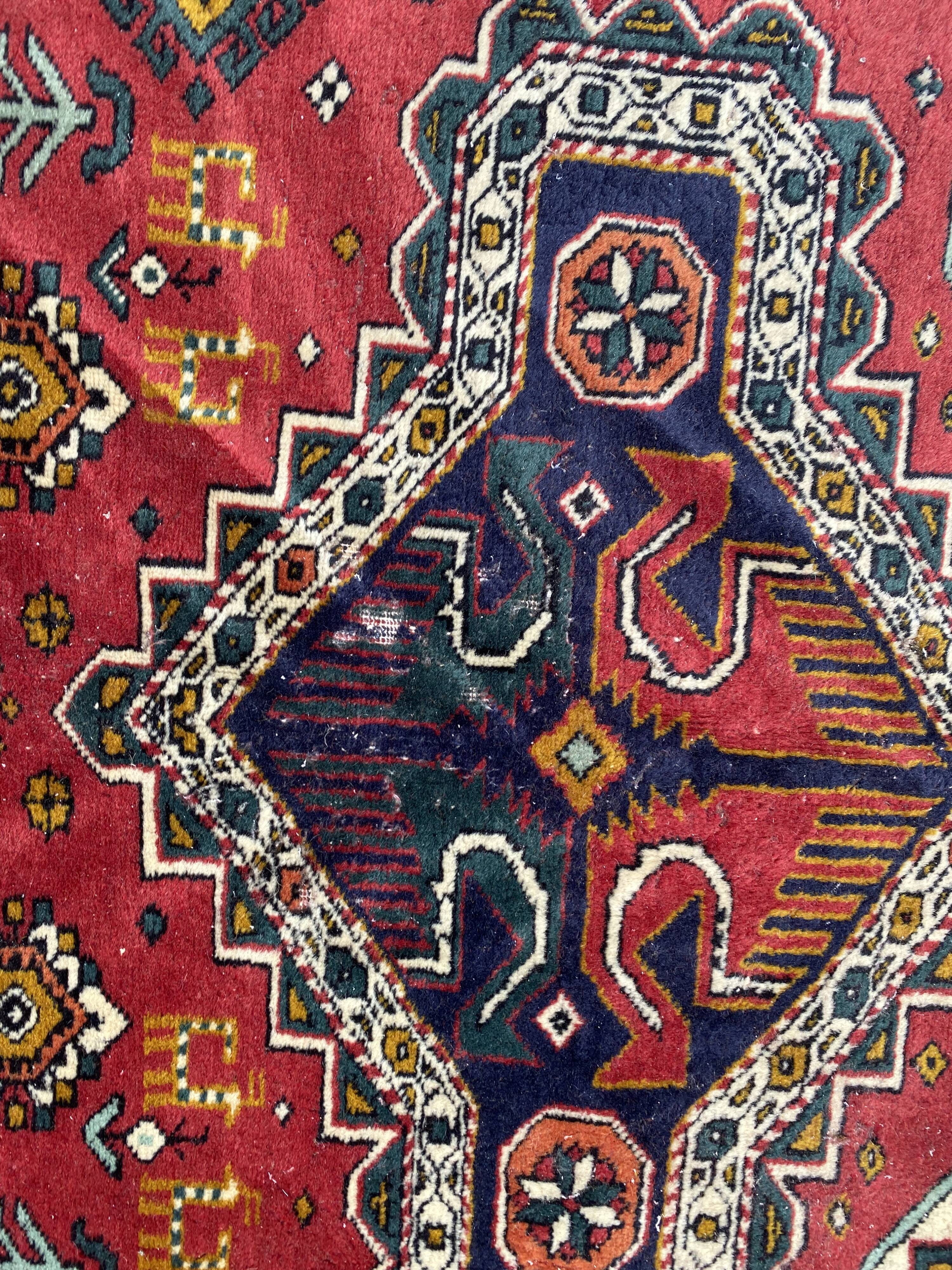 Nice large vintage carpet chirwan Azerbaijan handmade 234x310 cm