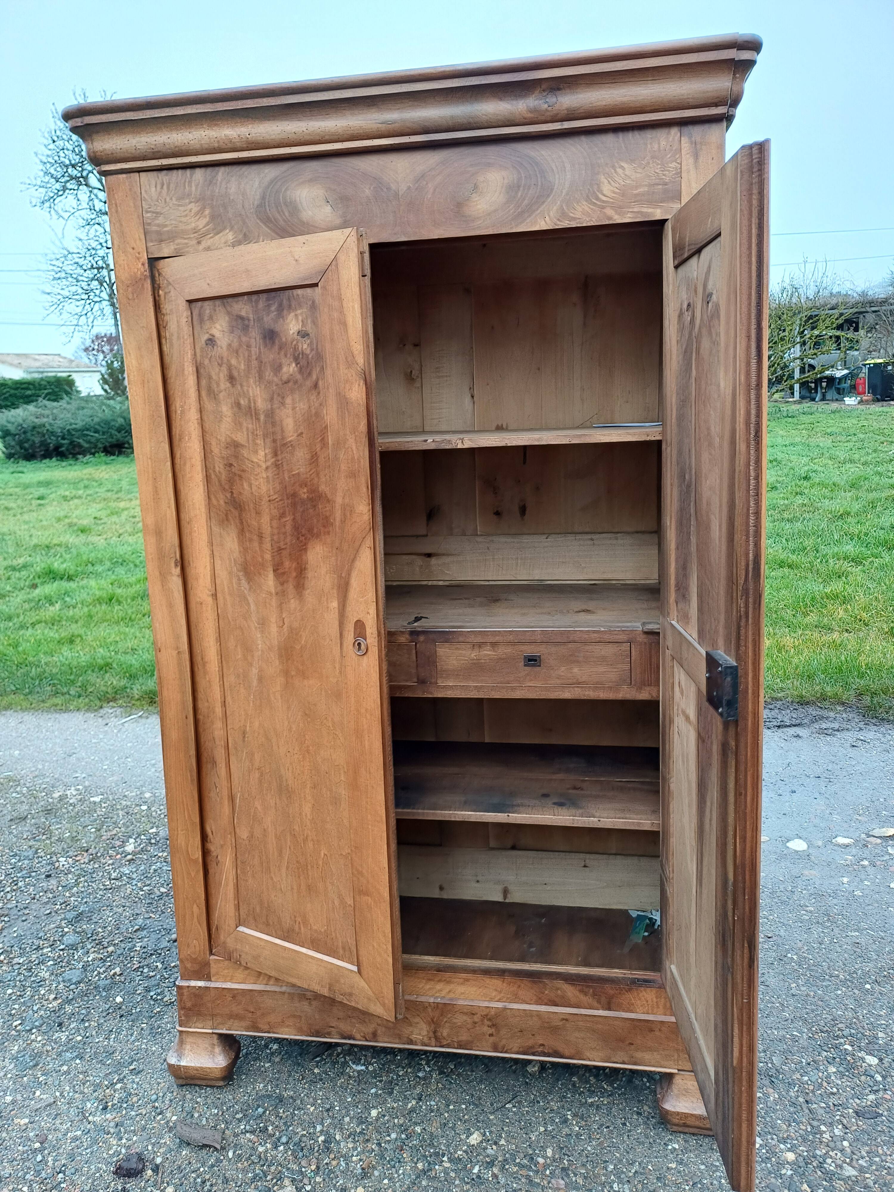 Louis Philippe Walnut Wardrobe 19th Century