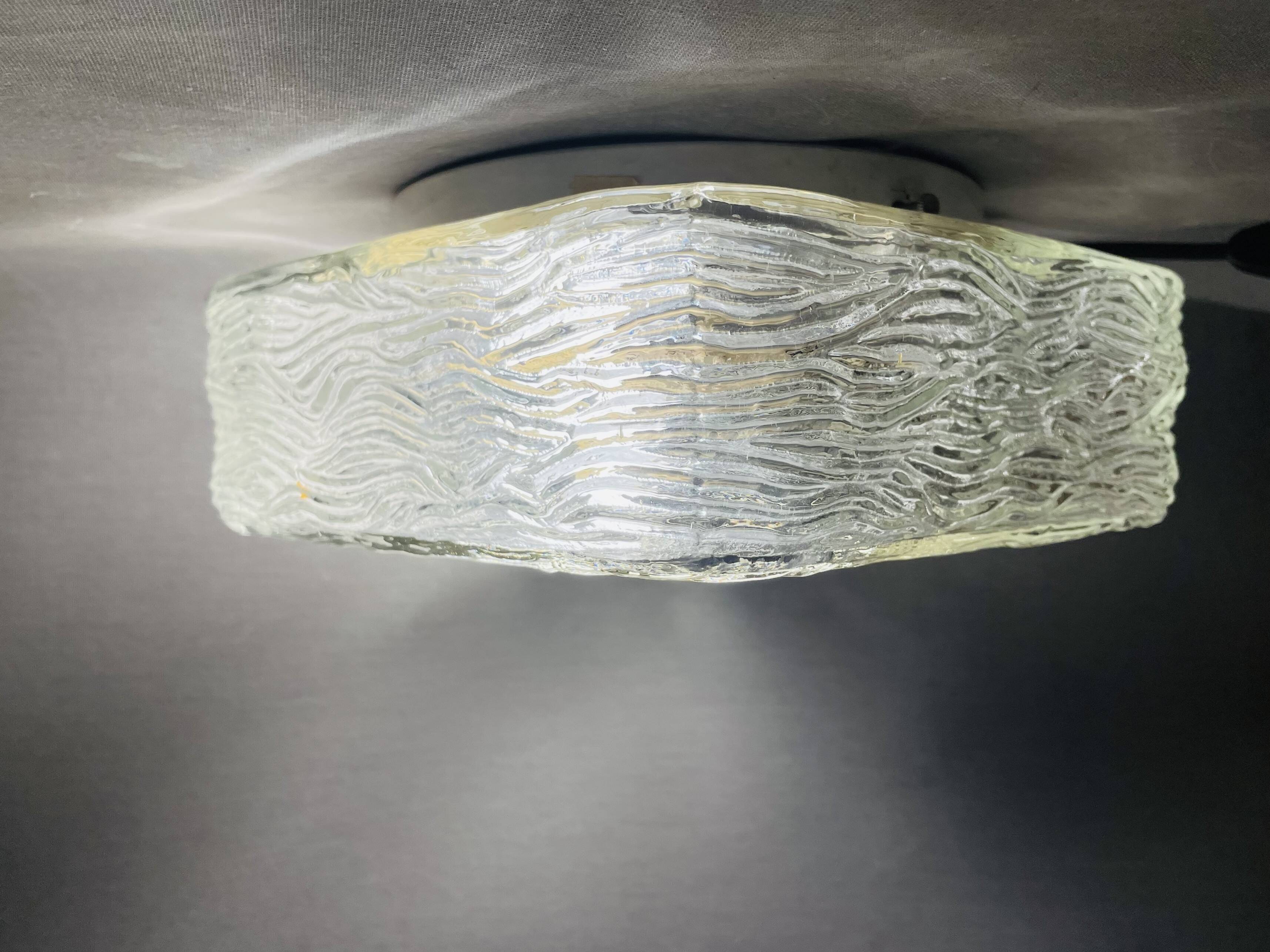 Square glass flush mounted ceiling or wall light