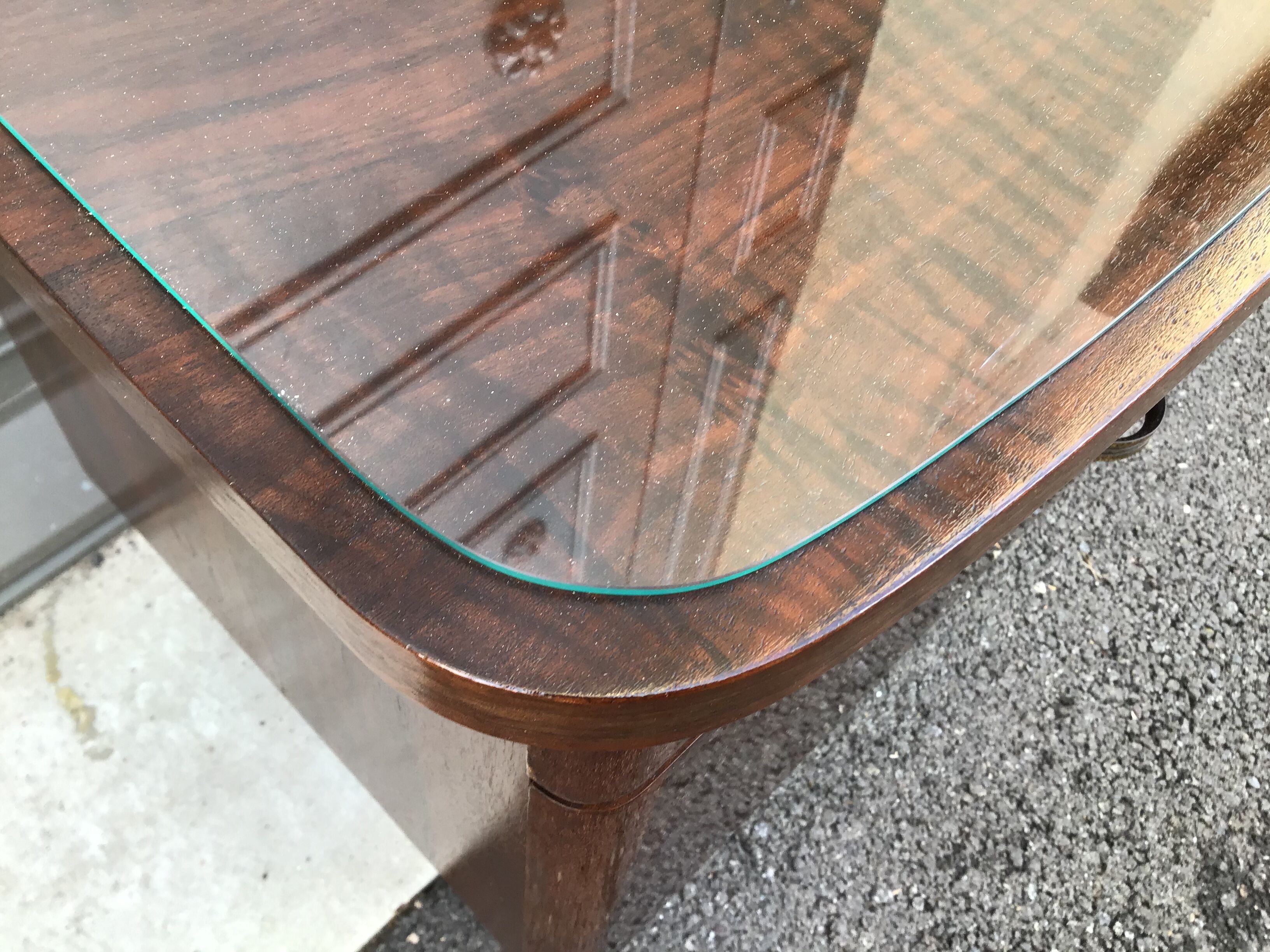 Scandinavian bedside feet compass 1970 walnut