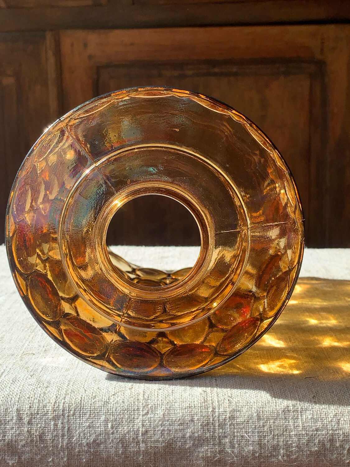 Limburg 1970s amber cloisonné glass ceiling light