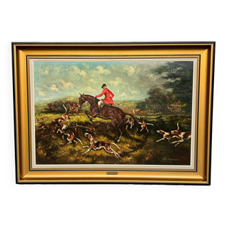 JL Lecoyer. "Fox hunting". Large format painting.