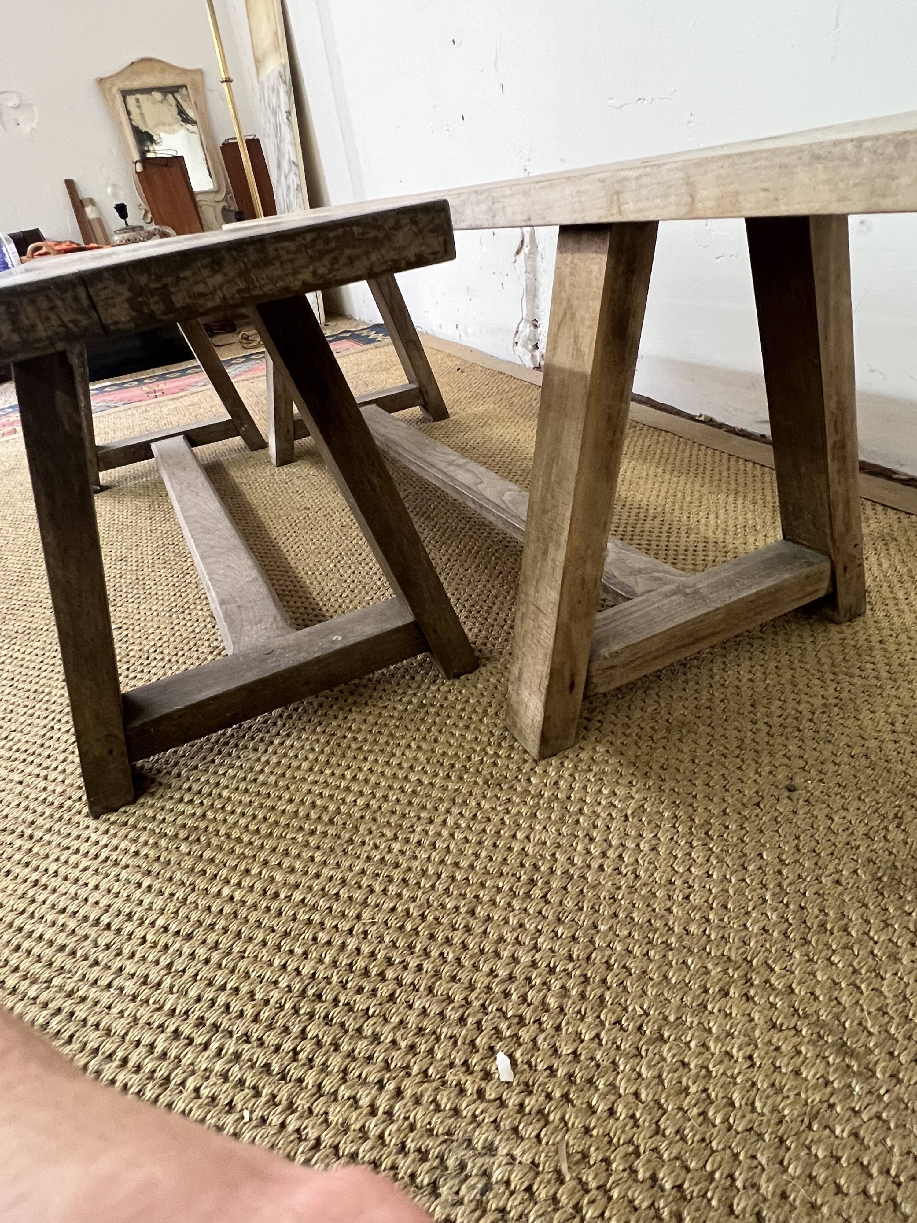 Pair of vintage wooden benches