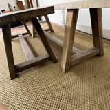 Pair of vintage wooden benches