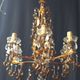 Chandelier 6 lights tassels color and frame foliage gold metal