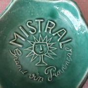 Ashtray or picks up advertising money for the great provencal mistral wine