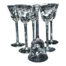 Saint-louis lot de 6 verres à vin roemer thistle en cristal gravé muguet côte vénitienne