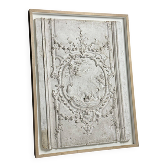 Plaster ceiling fragment framed