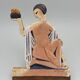 Women's cast iron subject 1930 art deco signature to identify polychrome