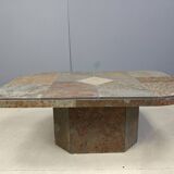 Brutalist slate stone coffee table, 1980s