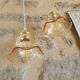 Vintage Portable Lamp Duo, Smoked Glass Tulip Globe