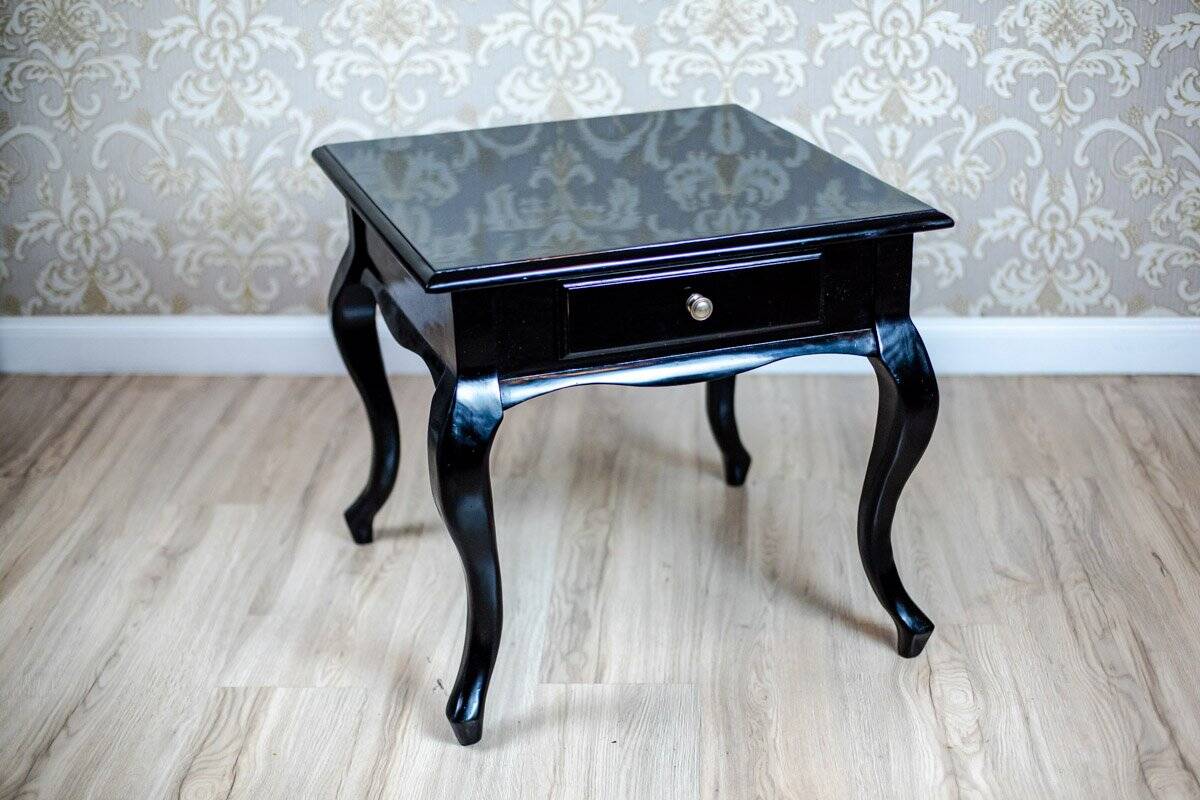 20th Century Black Side Table-Nightstand, 1950s