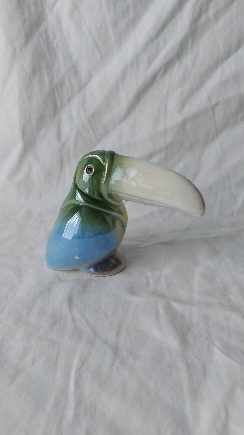 Ceramic Toucan Pastel Iridescent Enamel Decoration