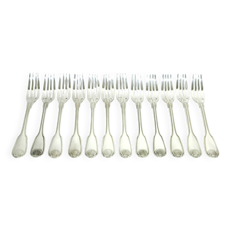 Christofle – 12-piece solid silver fish cutlery set, Vendôme model