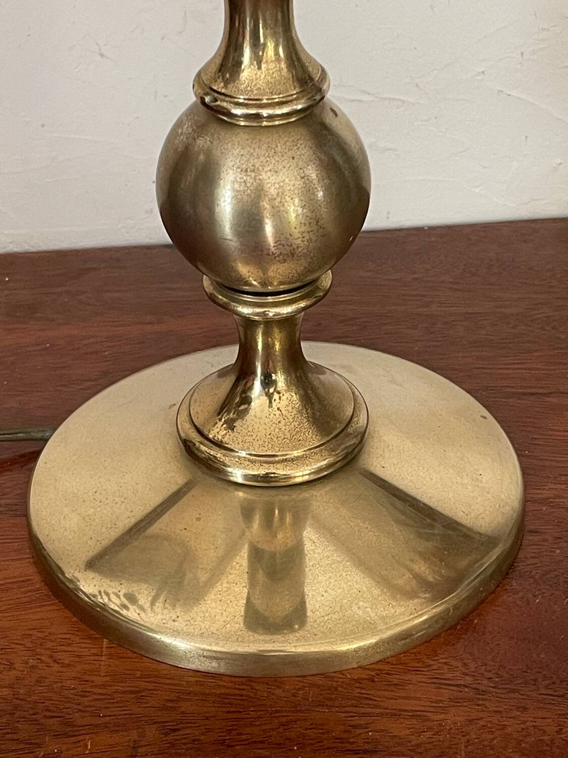 Vintage baluster lamp in golden brass 51cm