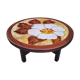 Round coffee table, B. Raynaud ceramics, flowers, vintage, 70s
