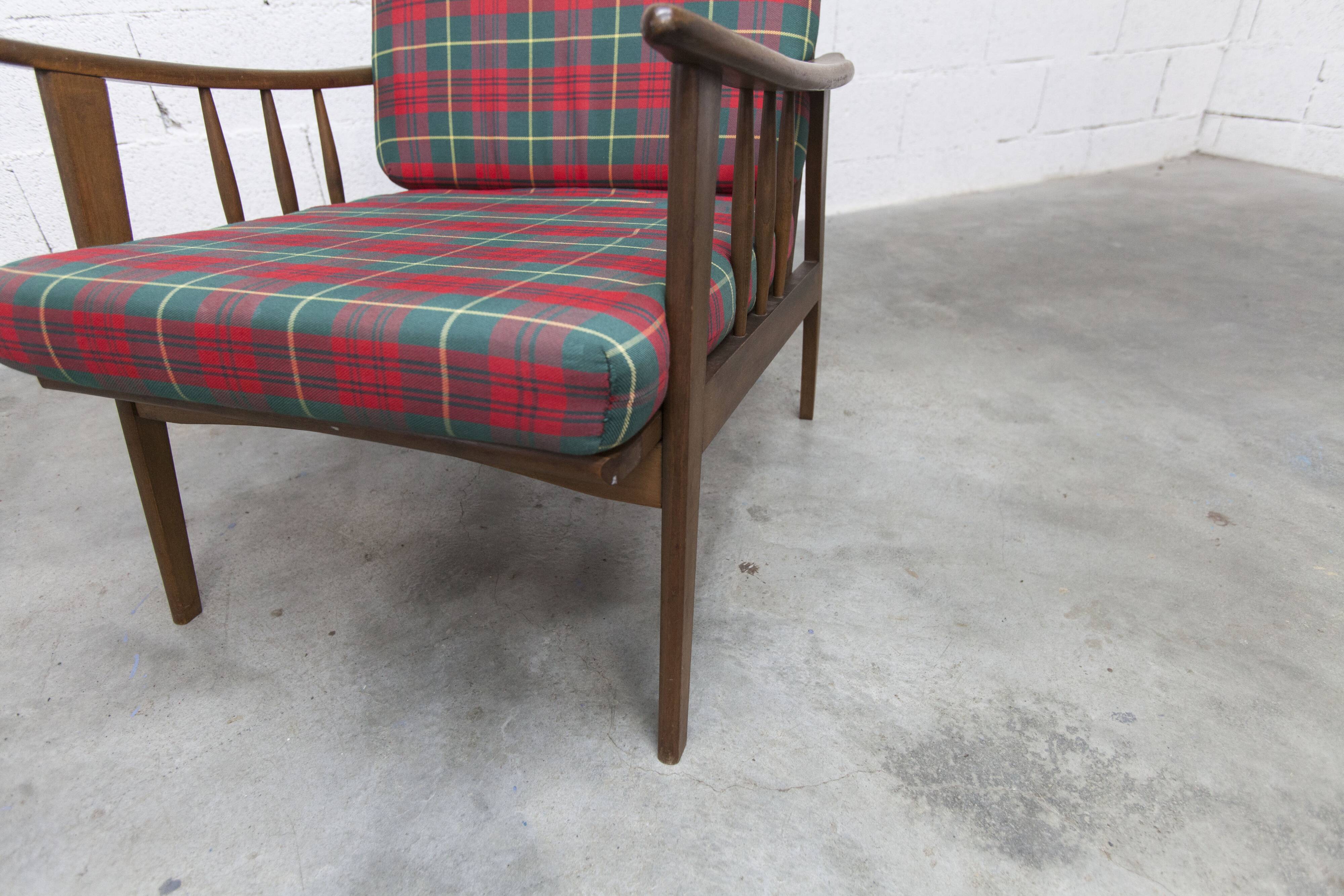 Scandinavian teak armchair, 1960s, Scottish style, collapsible