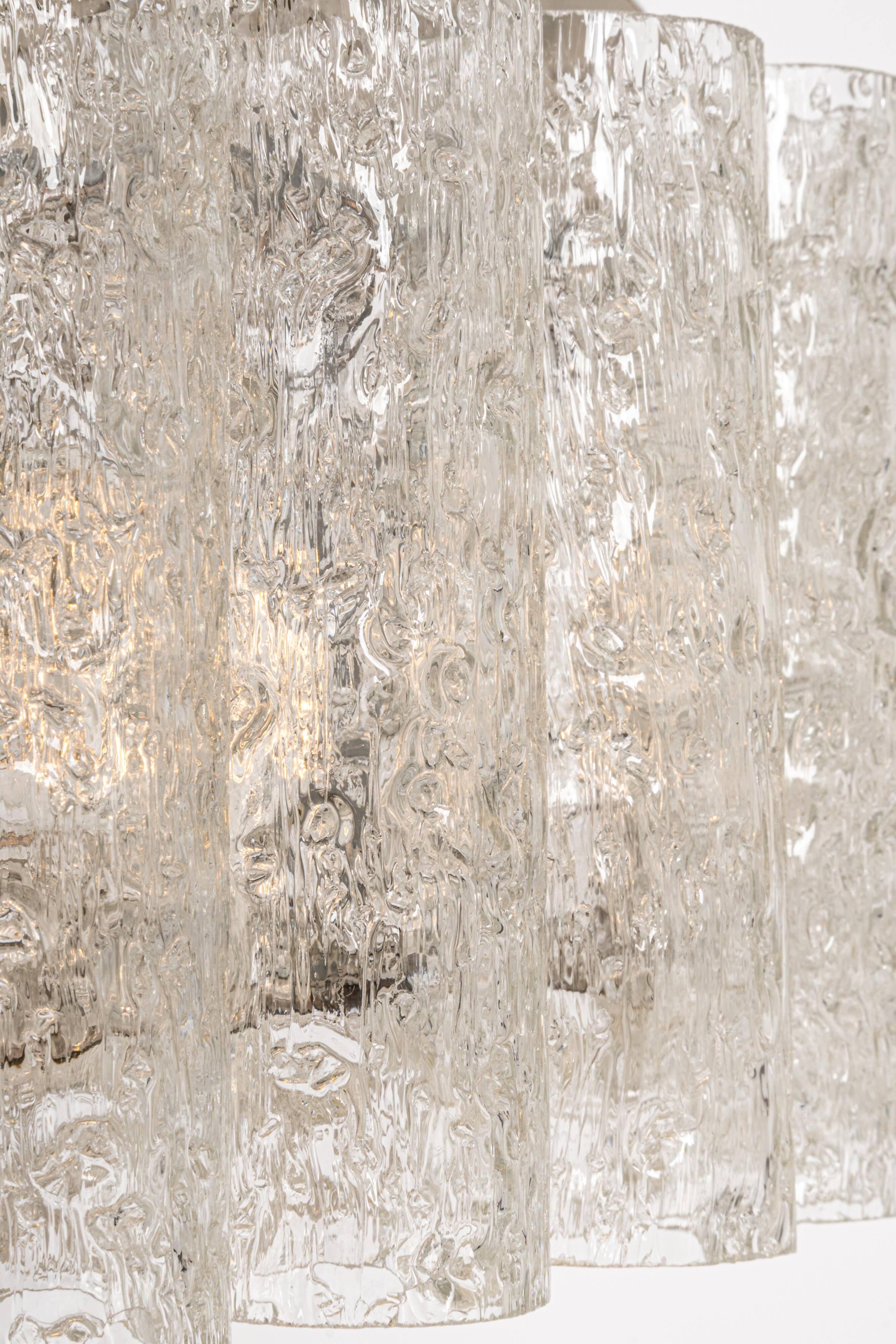 Superb glass tube ceiling light from Murano by Doria, Germany, 1960s.