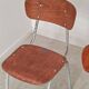 Set of 3 Czech school chairs in metal and wood.