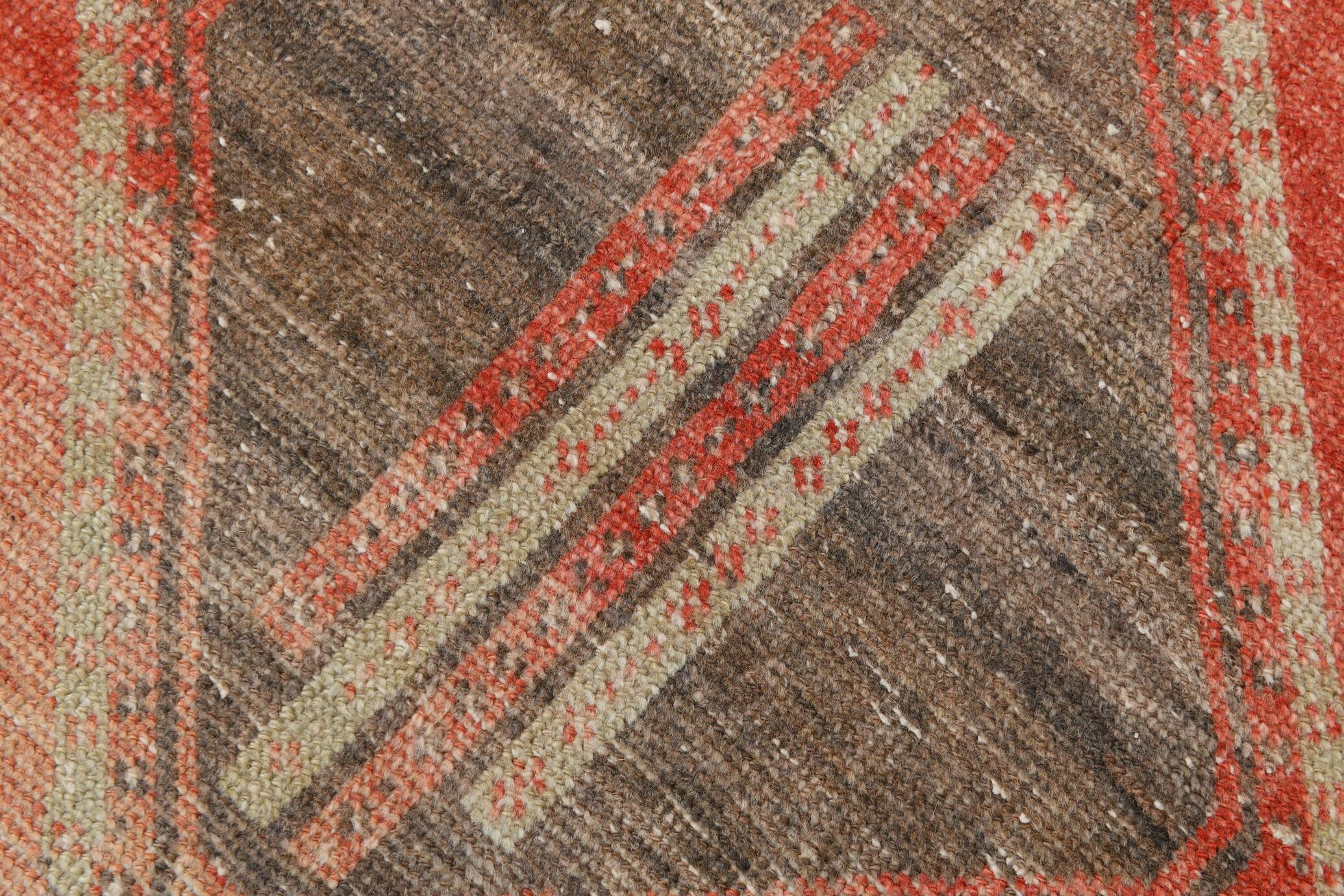 3x10 Peach Red Soft Vintage Turkish Runner Rug, 86x303Cm SK 20297