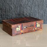 Rare old English suitcase stamped with the royal crown