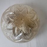 Plafonnier fleur en verre moulé