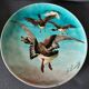 Pair of plates Auguste Lamère flying duck workshop Théodore Deck