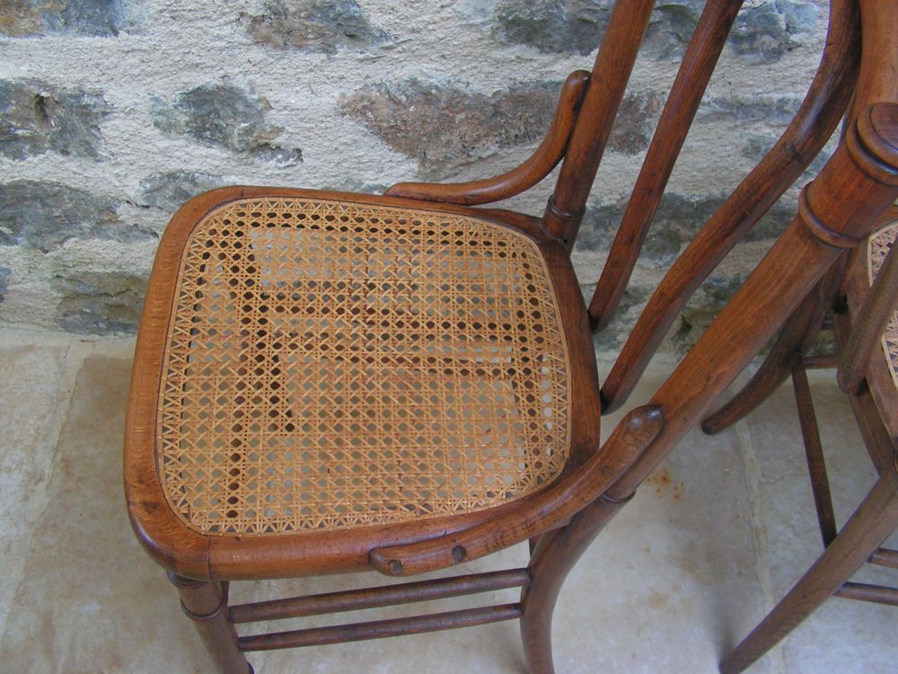 pair of can bistro chairs
