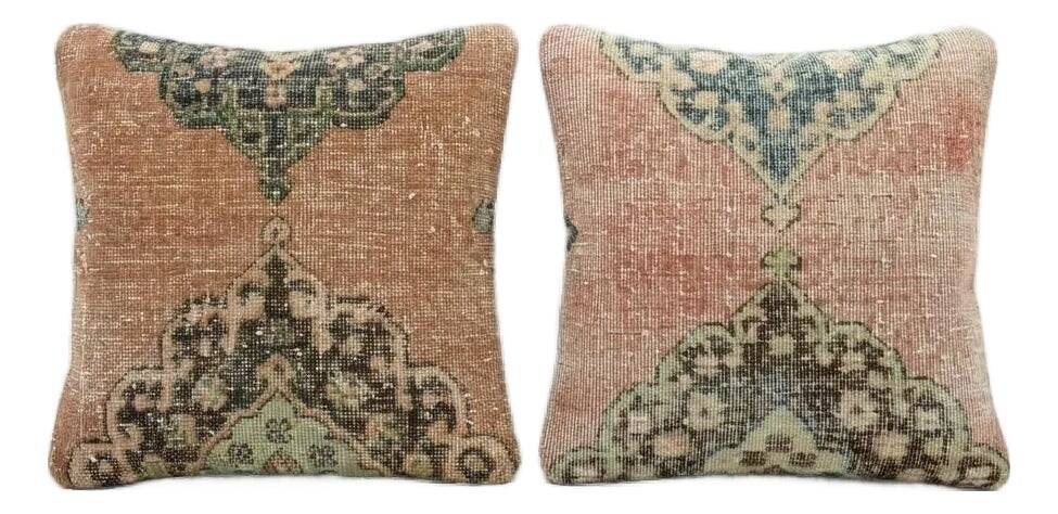 Set of 2 vintage Turkish cushion covers 51x51 cm
